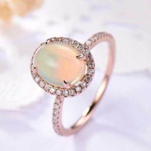 NEW 18k Rose Gold Plated Opal Stone Ring